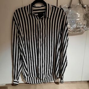 SOLD - Zara black and white stripes blouse